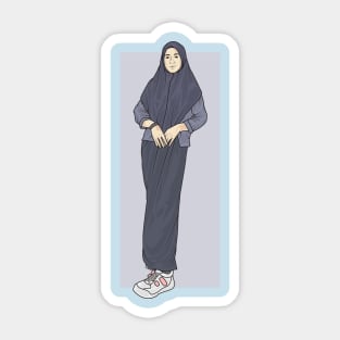 Girl In Navy Blue Outfit Sticker